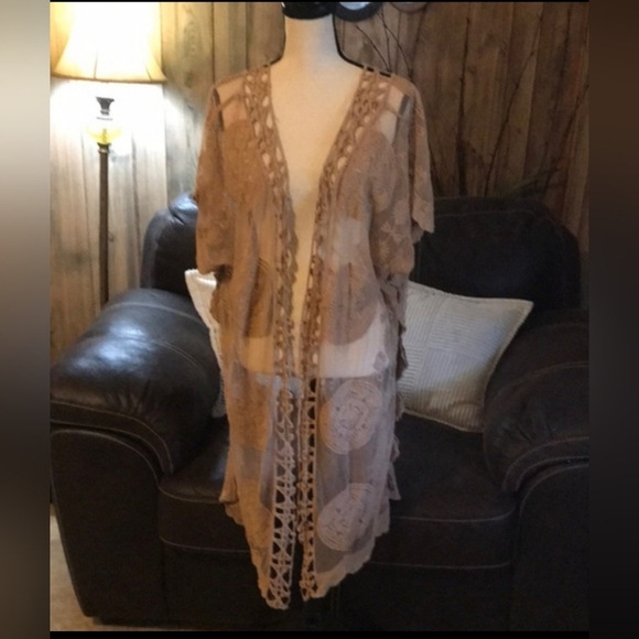 Summer Knitted Open Front Kimono Cardigan Cover Size 2X - Picture 1 of 8